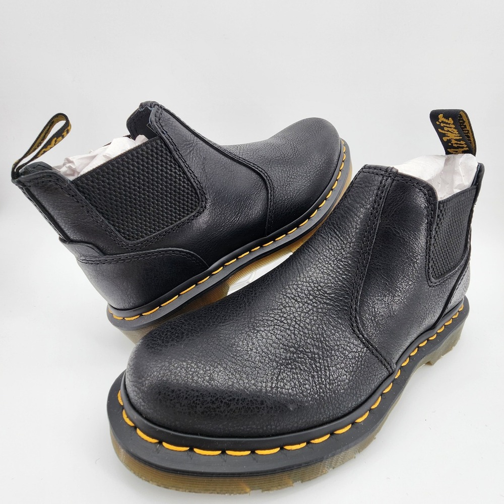 Dr. Martens 2976 Lo Chelsea Boots Women 6 Black Leather Slip On Ankle NWB